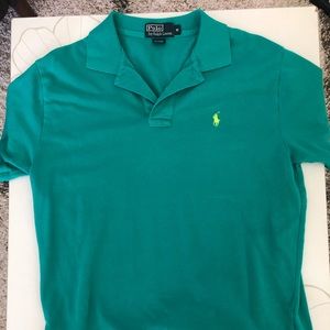 Teal RALPH LAUREN polo with Yellow Horseman